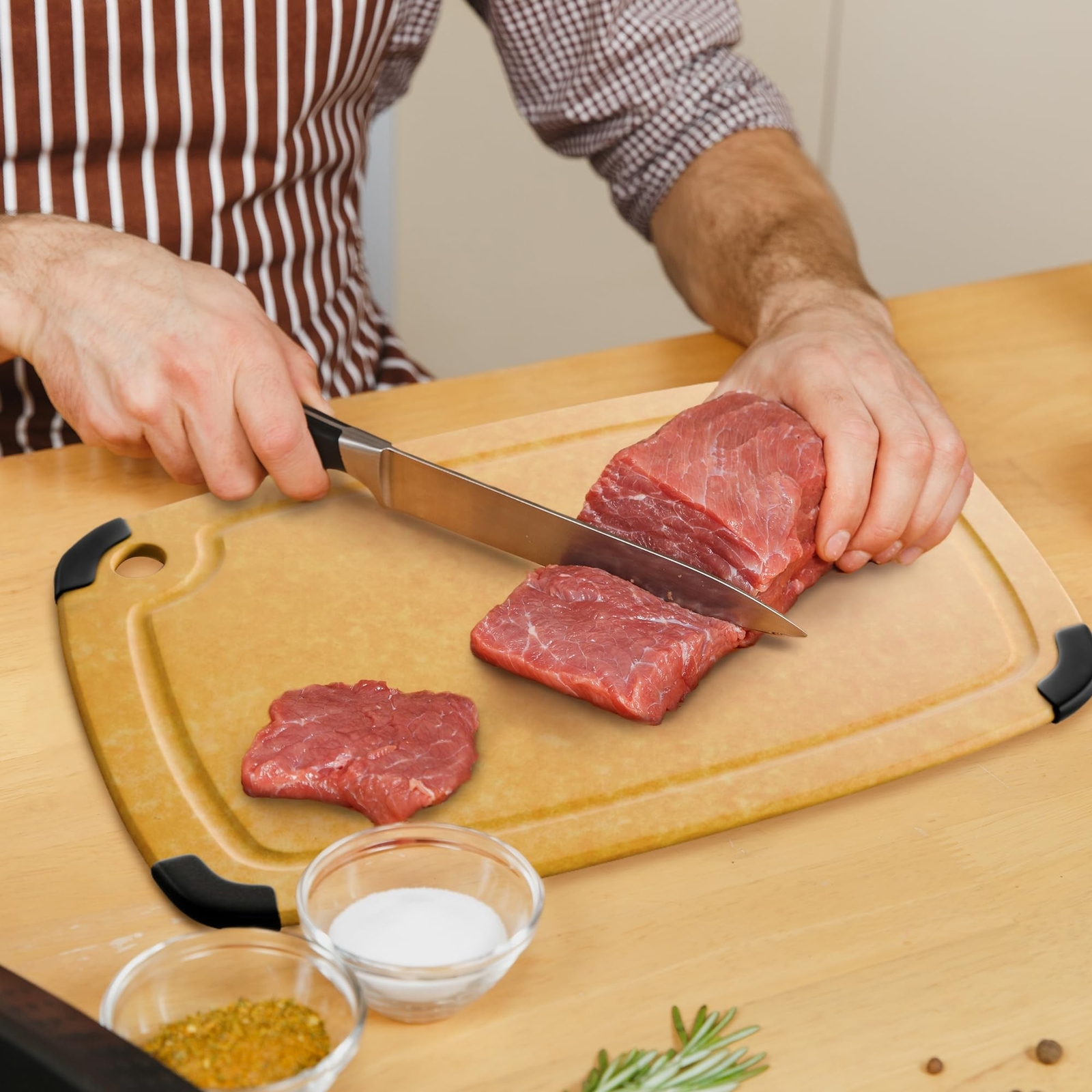 Dishwasher Safe Cutting Boards for Kitchen - Large Composite Wood Cutting Boa...