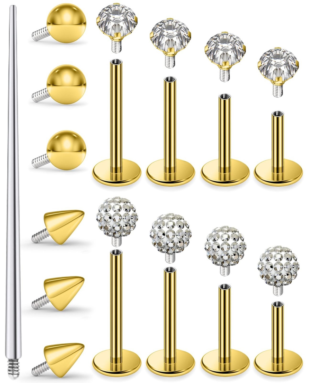 Medusa Lip Piercing Jewelry Stainless Steel 16G Nose Stud Labret Jewelry Monr...