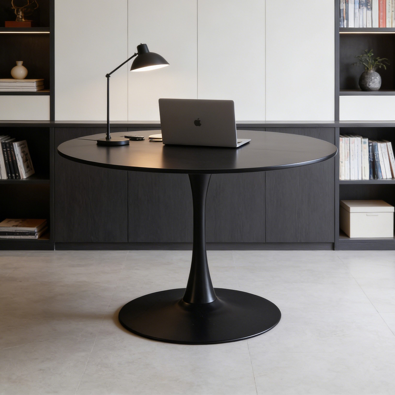 Round Tulip Dining Table 42'' Kitchen Table Pedestal Dining Table w/ MDF Top