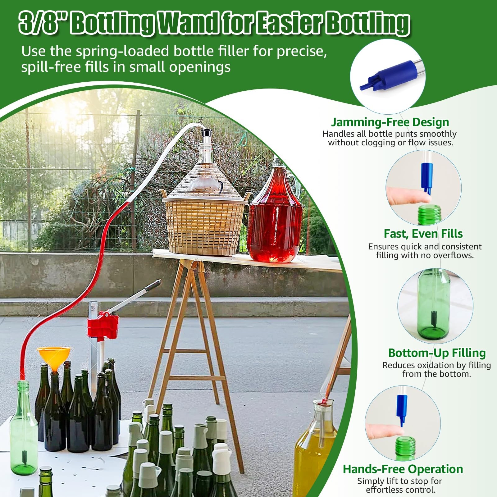 14” Auto Siphon with Bottling Wand 3/8” Racking Cane Beer Wine Siphon Auto Sipho