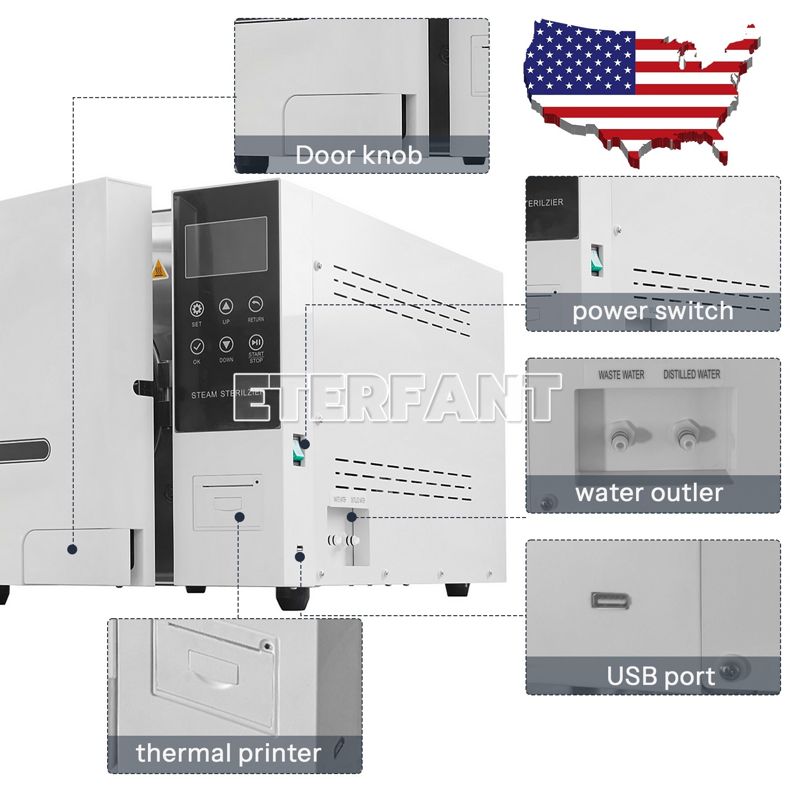 23L Class B Dental Autoclave Vacuum Steam Sterilizer Sterilization+Printer