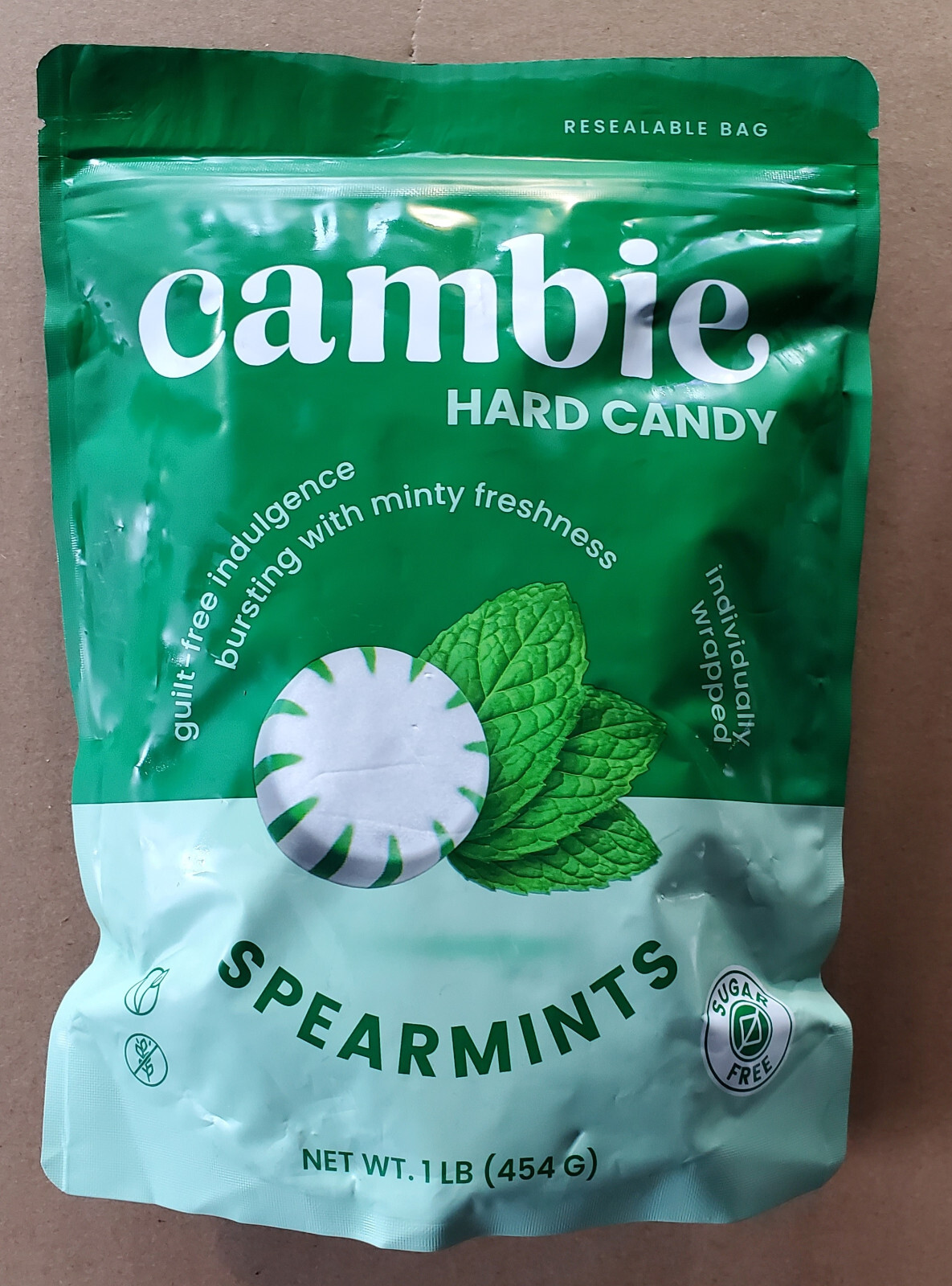 Cambie | Spearmint Sugar Free Candy | Individually Wrapped | 1lb bag