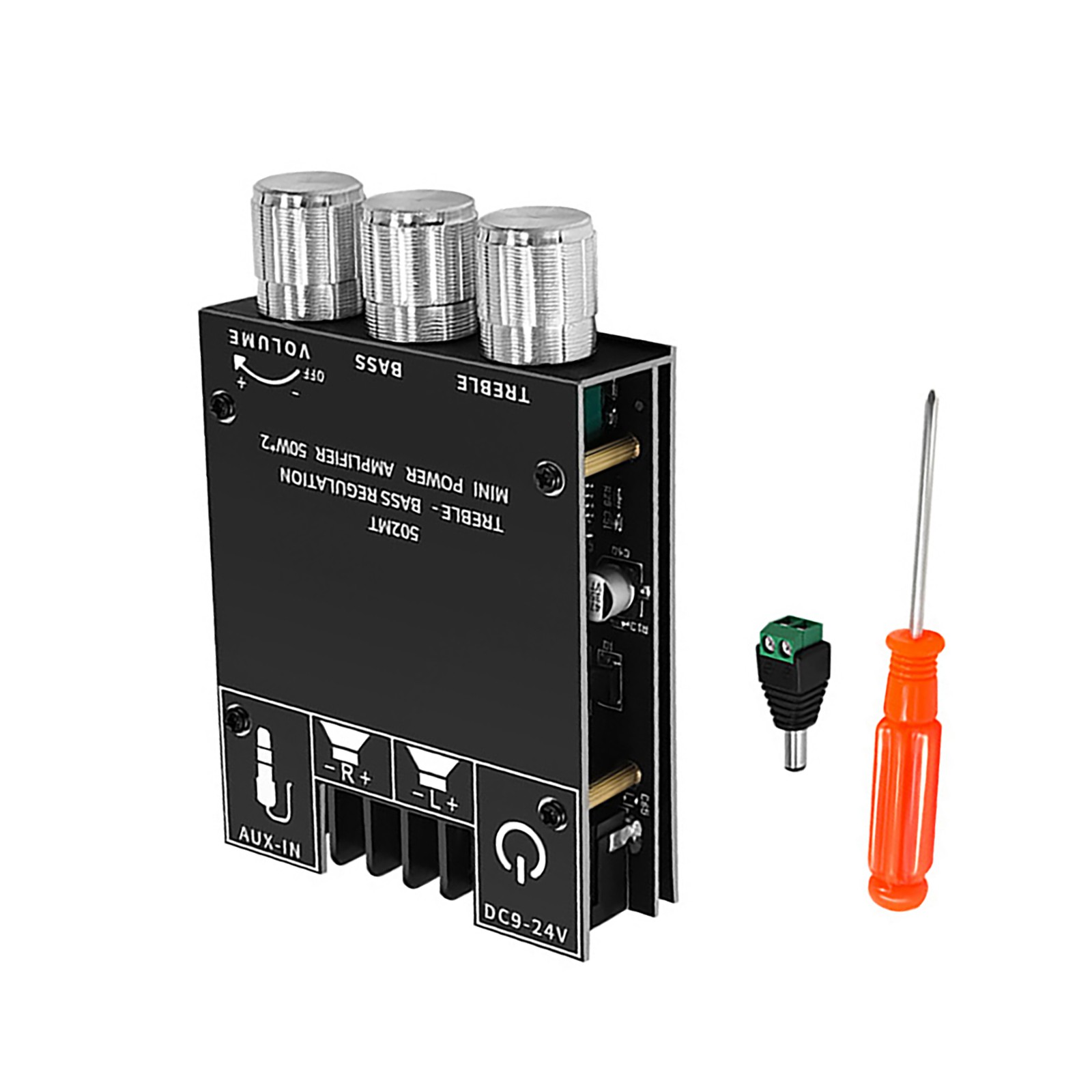 ZK-502MT Bluetooth 5.0 AUX Subwoofer Stereo Amplifier Board Module With Adapter
