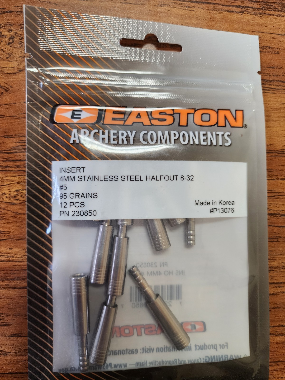 Easton 4mm Stainless Steel Halfout #5 Dz