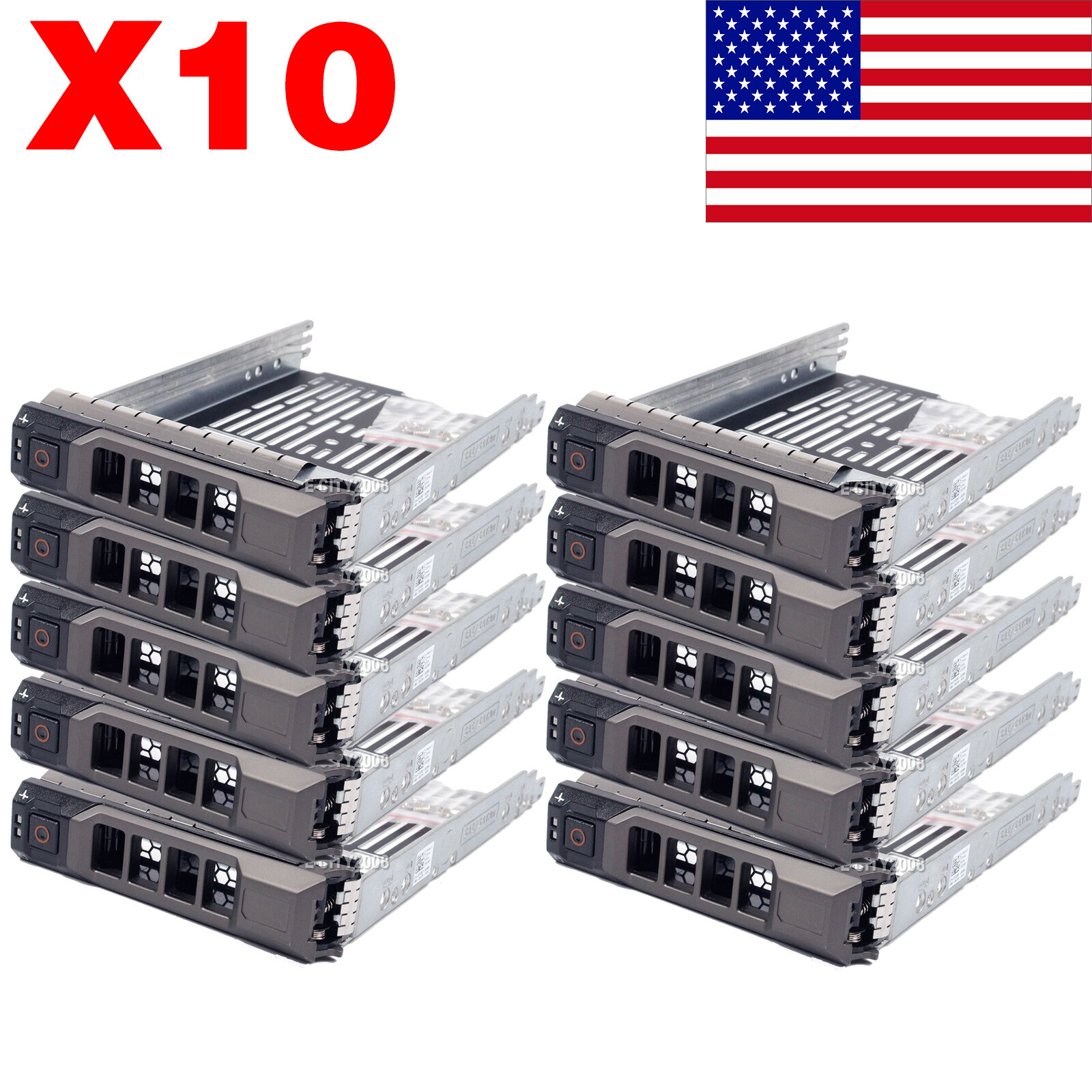 (10) 3.5" HD Caddy Tray For Dell R720 R530 R630 R730 R730XD R320 X968D T620 T630
