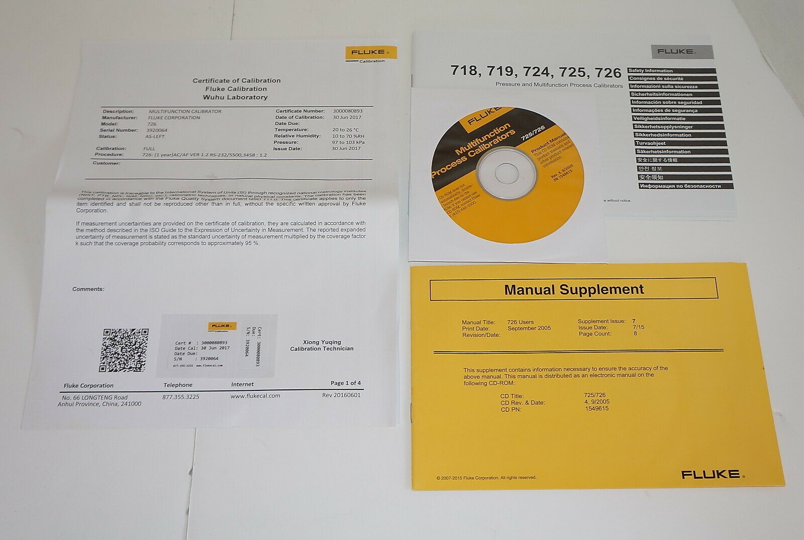 FLUKE 726 PRECISION MULTIFUNCTION PROCESS LOOP MA VOLT MV CALIBRATOR NEW USA 24