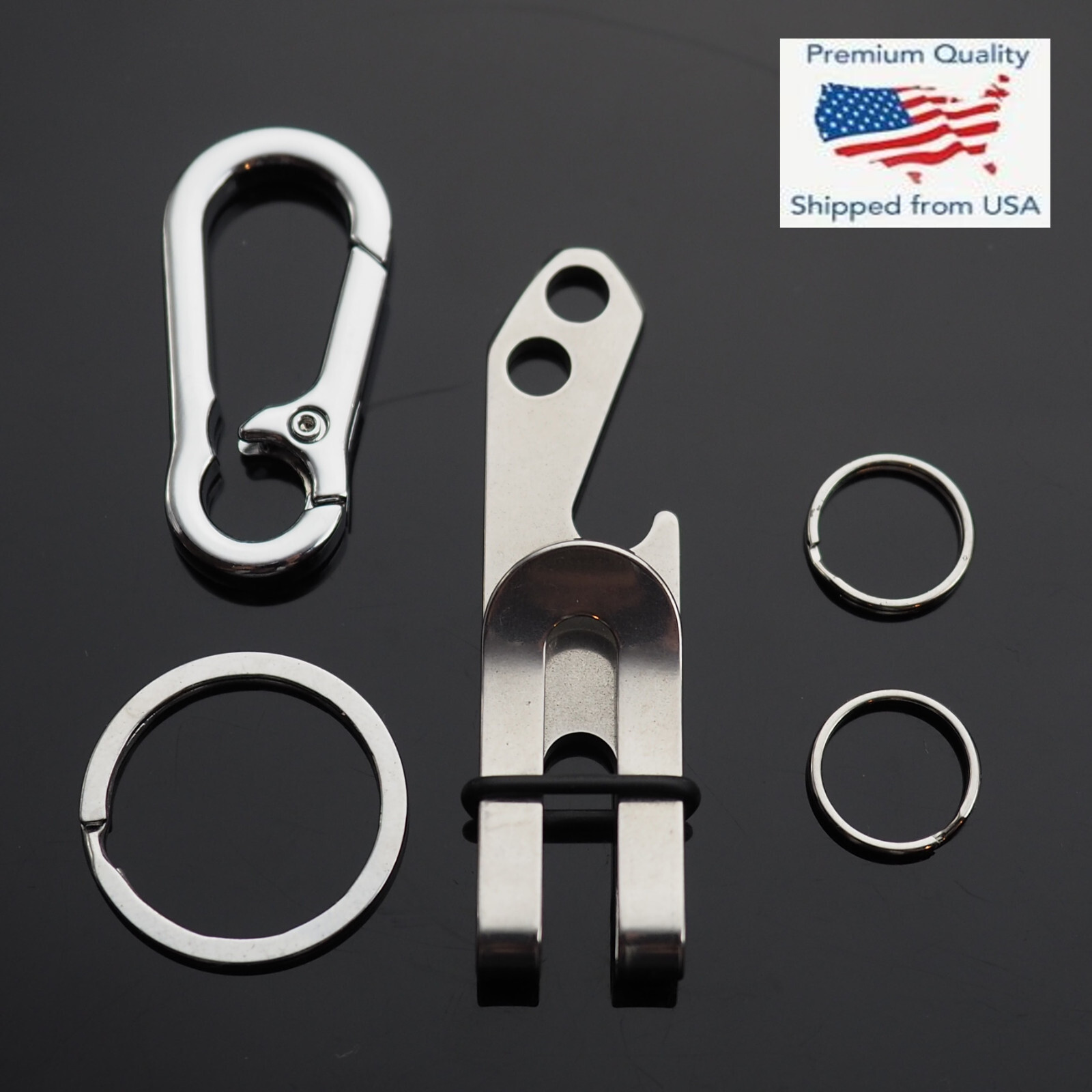 Money Clip & Carabiner Clip Belt Hanger Bottle Opener EDC & Key Rings