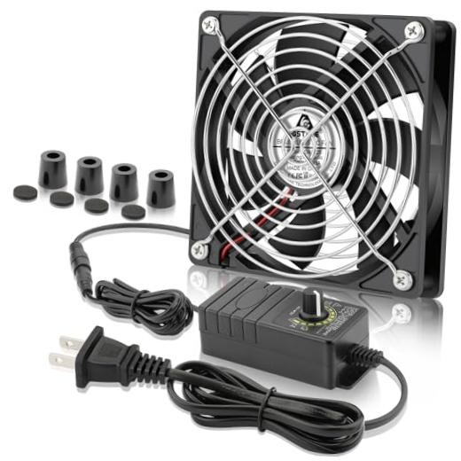 120mm Computer Fan with AC Plug, 110V 120V 220V 240V 1225 w/ Speed Controller