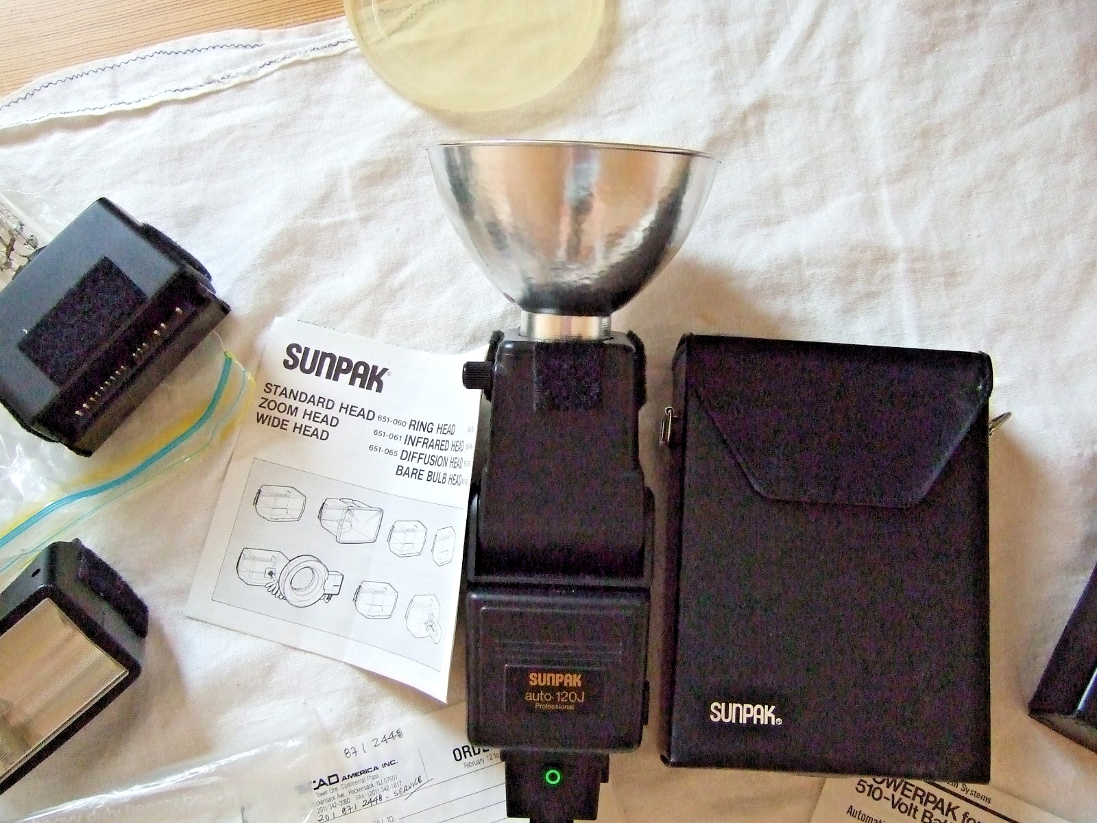 SunPak Auto 622, 620J, variety heads, 510V powerpacks, widgets, cables, stands +