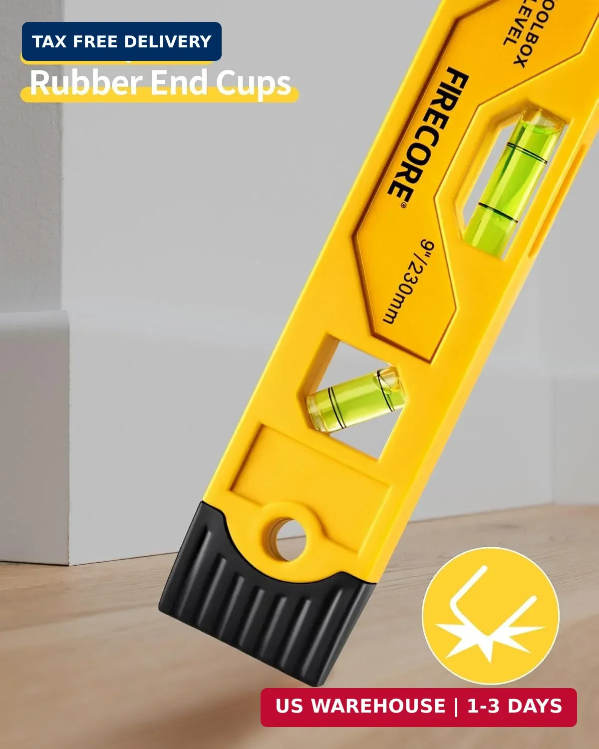 Torpedo Level Magnetic, 9 Inch Shockproof Small Leveler Tool with 3 Bub
