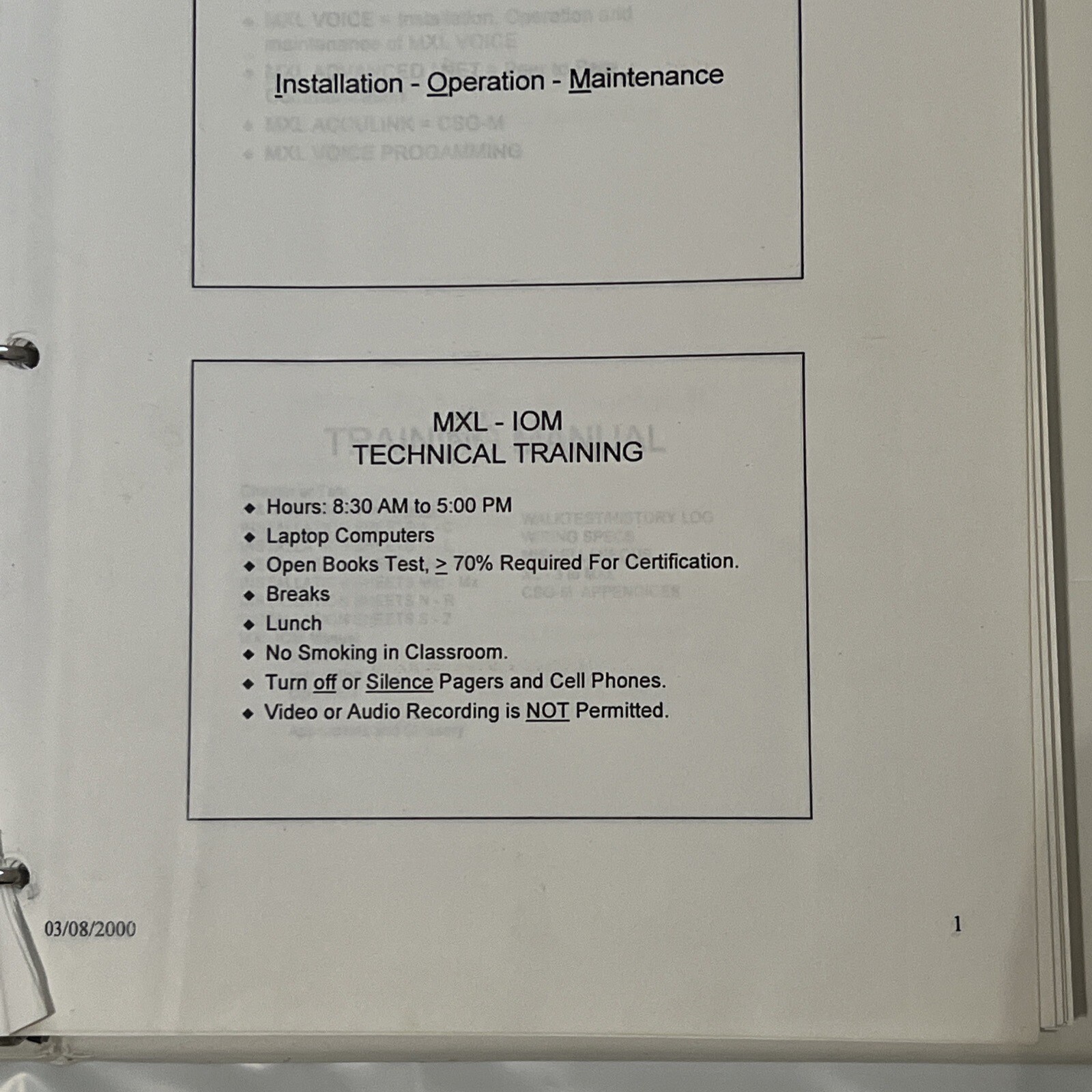 Siemens MXL/MXLV Control Panel Operation, Installation, & Maintenance Manual