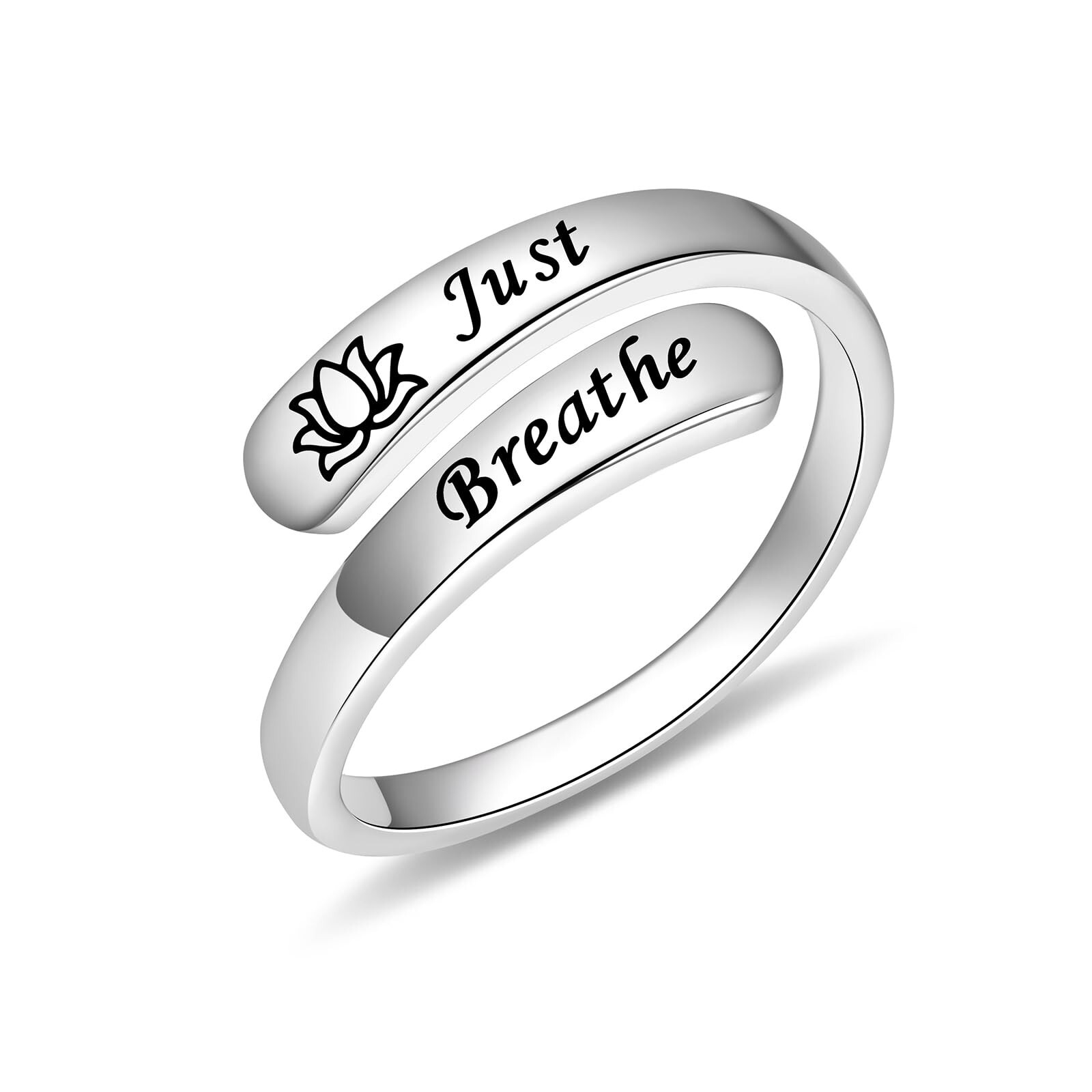 BEILIN Just Breathe Rings for Women 925 Sterling Silver Adjustable Promise Ri...