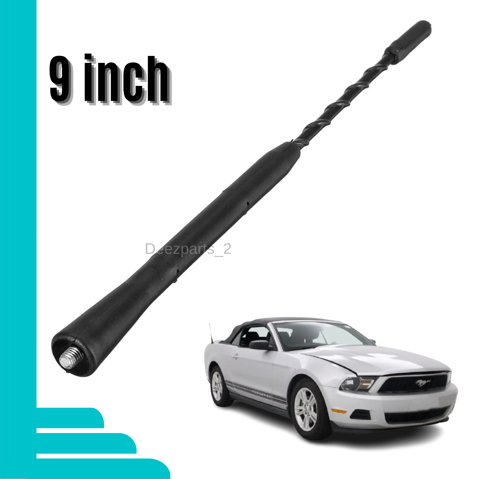9" Antenna Black for Ford Mustang 2010-2014