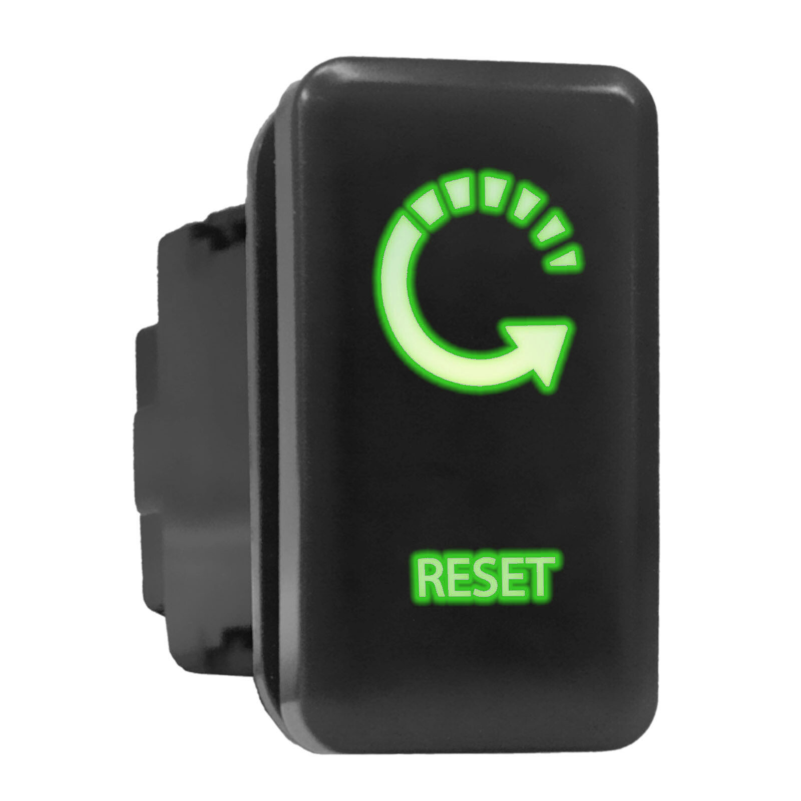 RESET - LED Push Button Replacement for TOYOTA (1.54 x 0.83 in) Green