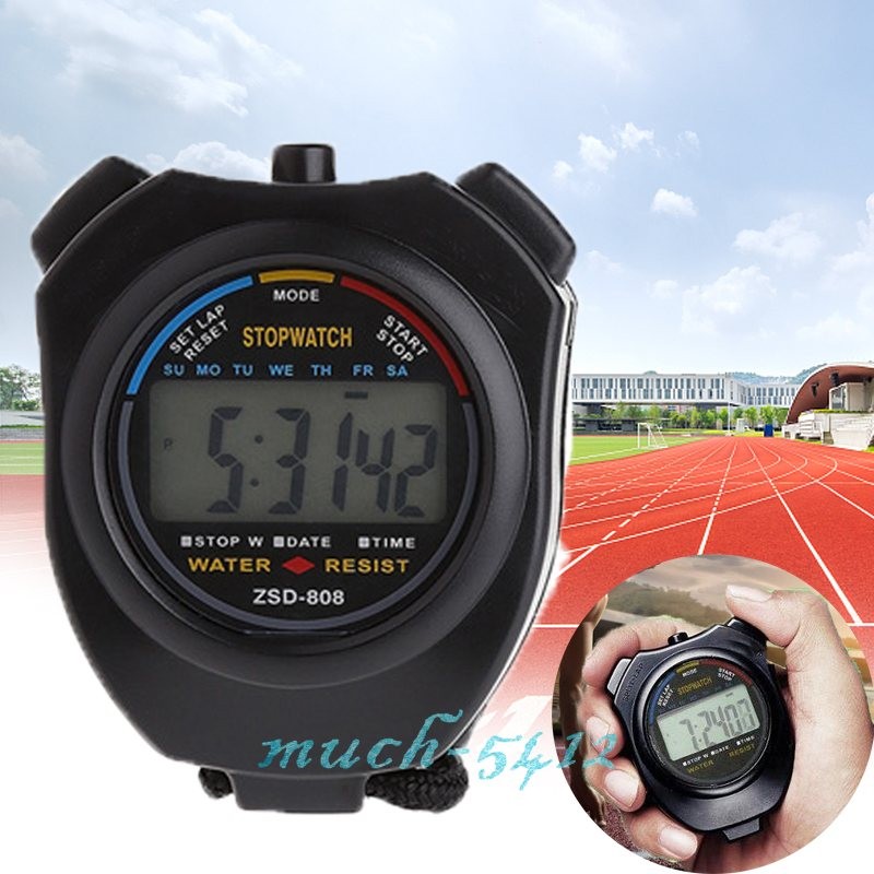 Stopwatch Digital LCD Sports Counter Timer Watch Handheld Countdown Stop Timer