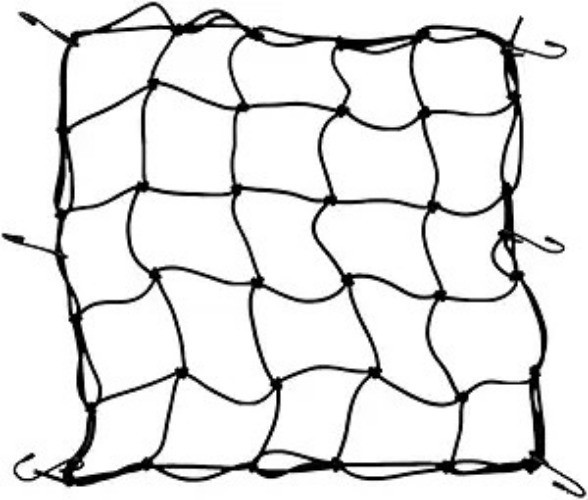 Heavy Duty 15"x15" Elastic Motorcycle Cargo Net with 2"x2" Mesh,  Color: Black