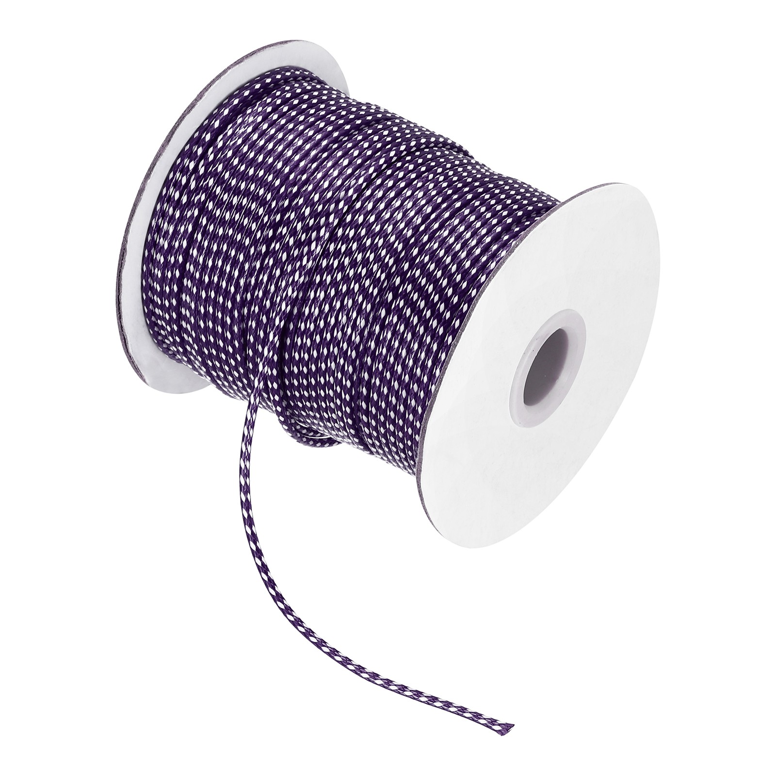 Waxed Cord 2mm Waxed Thread 87 Yard Wax String Leather Cord (Dark Purple/White)