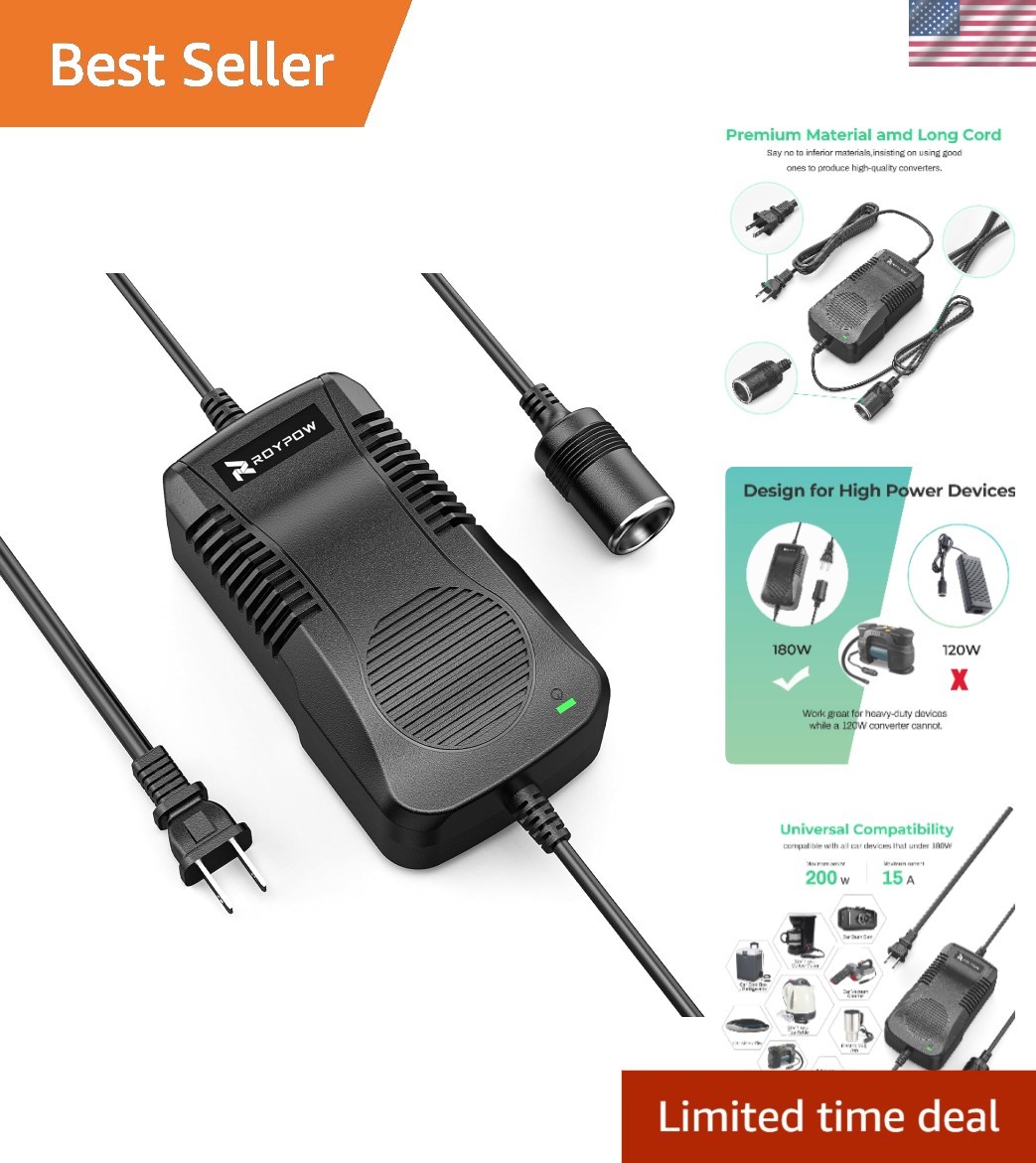 Compact 15A AC to DC Power Adapter - Converts 100V AC to 12V DC Safely