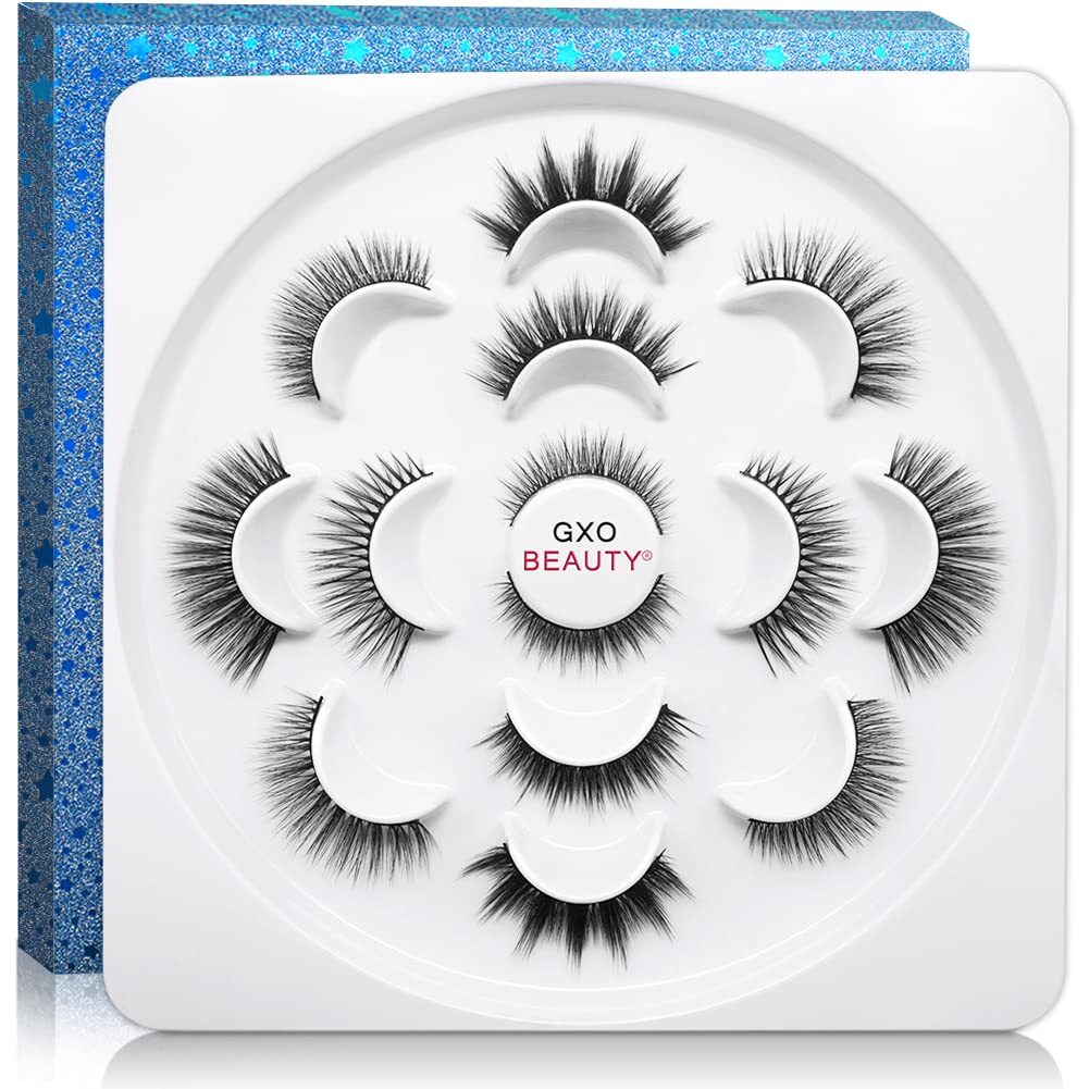 GXO Beauty 3D Faux Mink Fake Eyelashes - 7 Pairs Natural & Dramatic - New