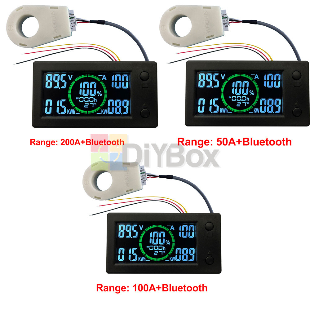 DC0-300V 50A/100A/200A/400A Bluetooth Voltage Current Power Energy Coulomb Meter