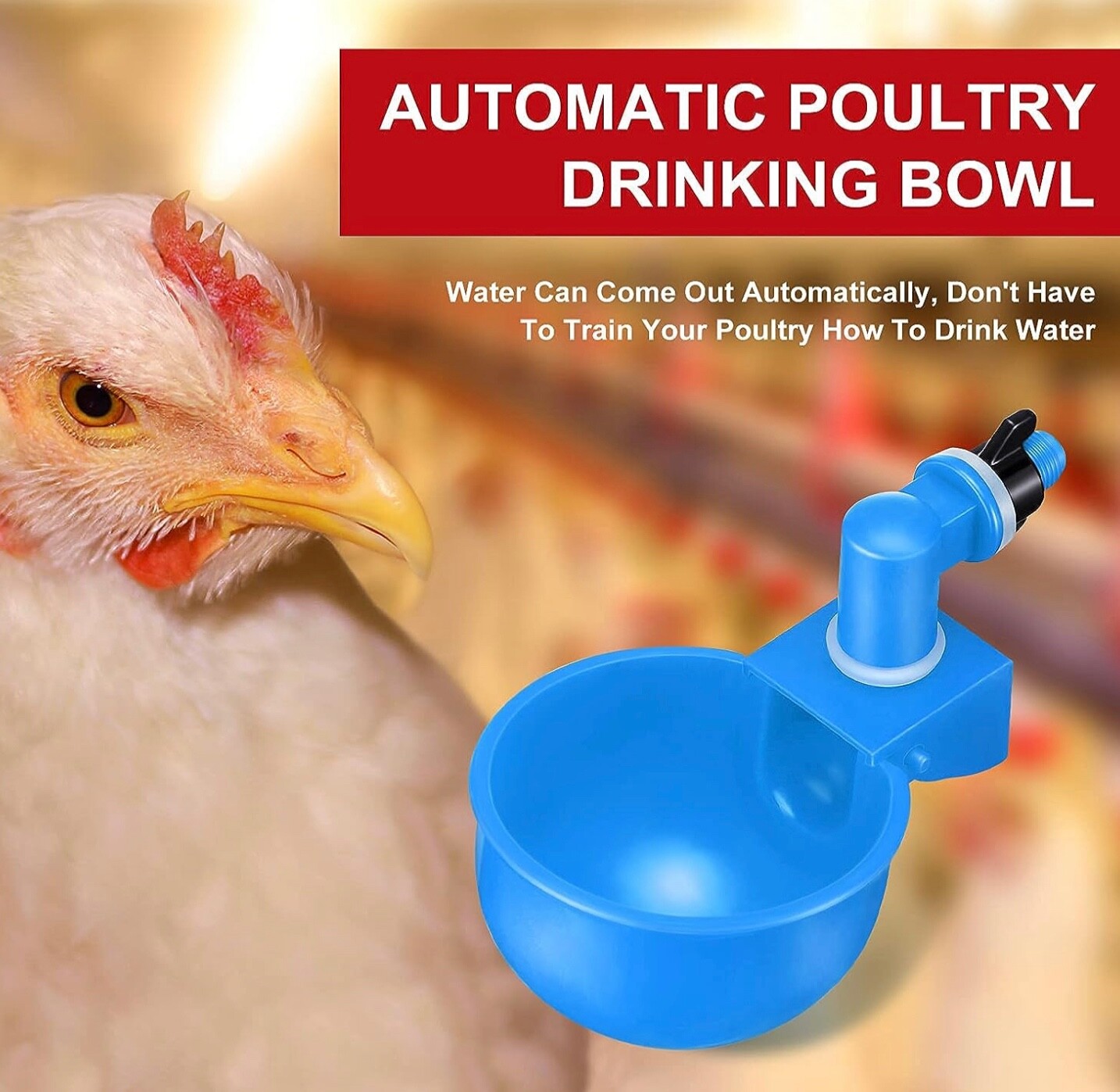 6 PCS Automatic Water Cups Poultry Drinker Waterer Chicken Duck Quail Drinking