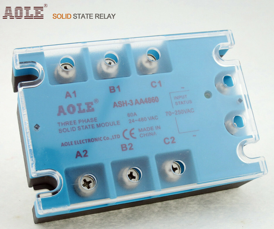 ASH-3AA4860 Three-Phase Solid State Relay AC 60A TSR-60AA 48