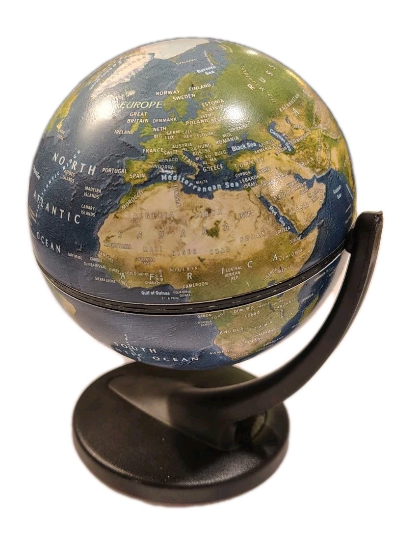 Replogle Globe 2001 Desk Top 5 1/2" Tall On Stand Rotates