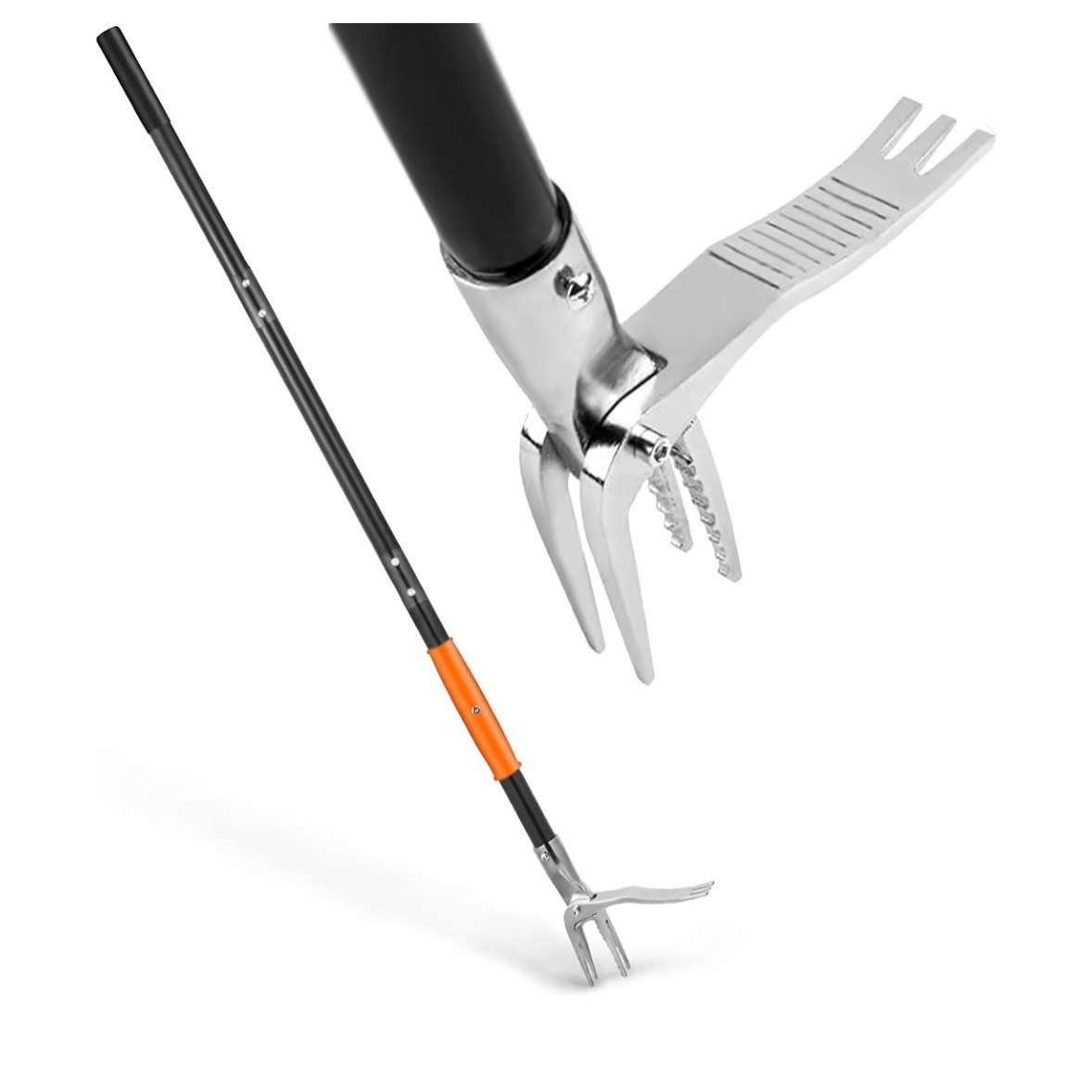 50" Stand Up Weed Puller Tool Long Handle 4-Claw Weed Remover Heavy Duty
