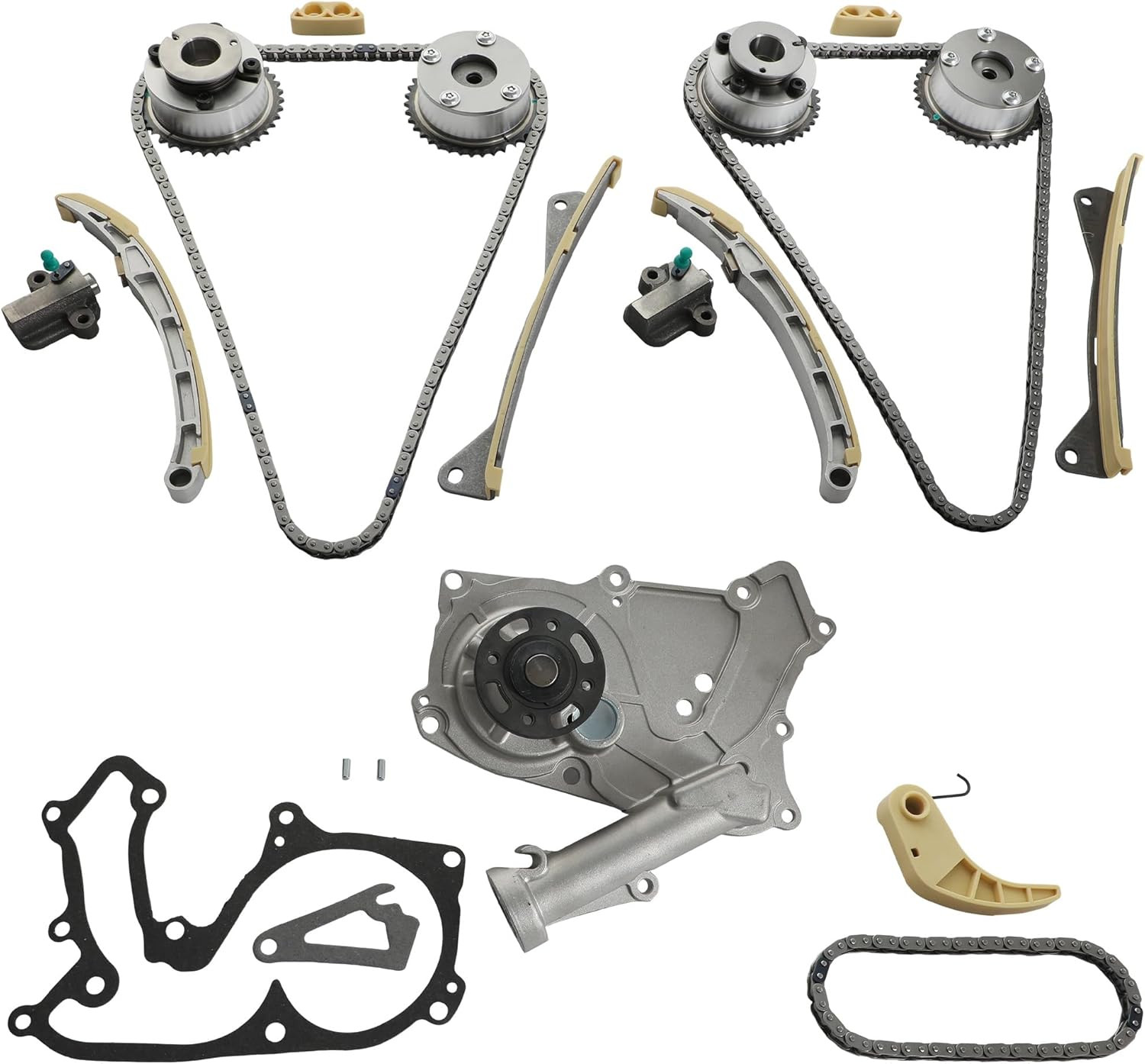 3.3L 3.8L G6DH G6DJ Timing Chain Kit VVT Water Pump for Hyundai Santa Fe Kia 13-