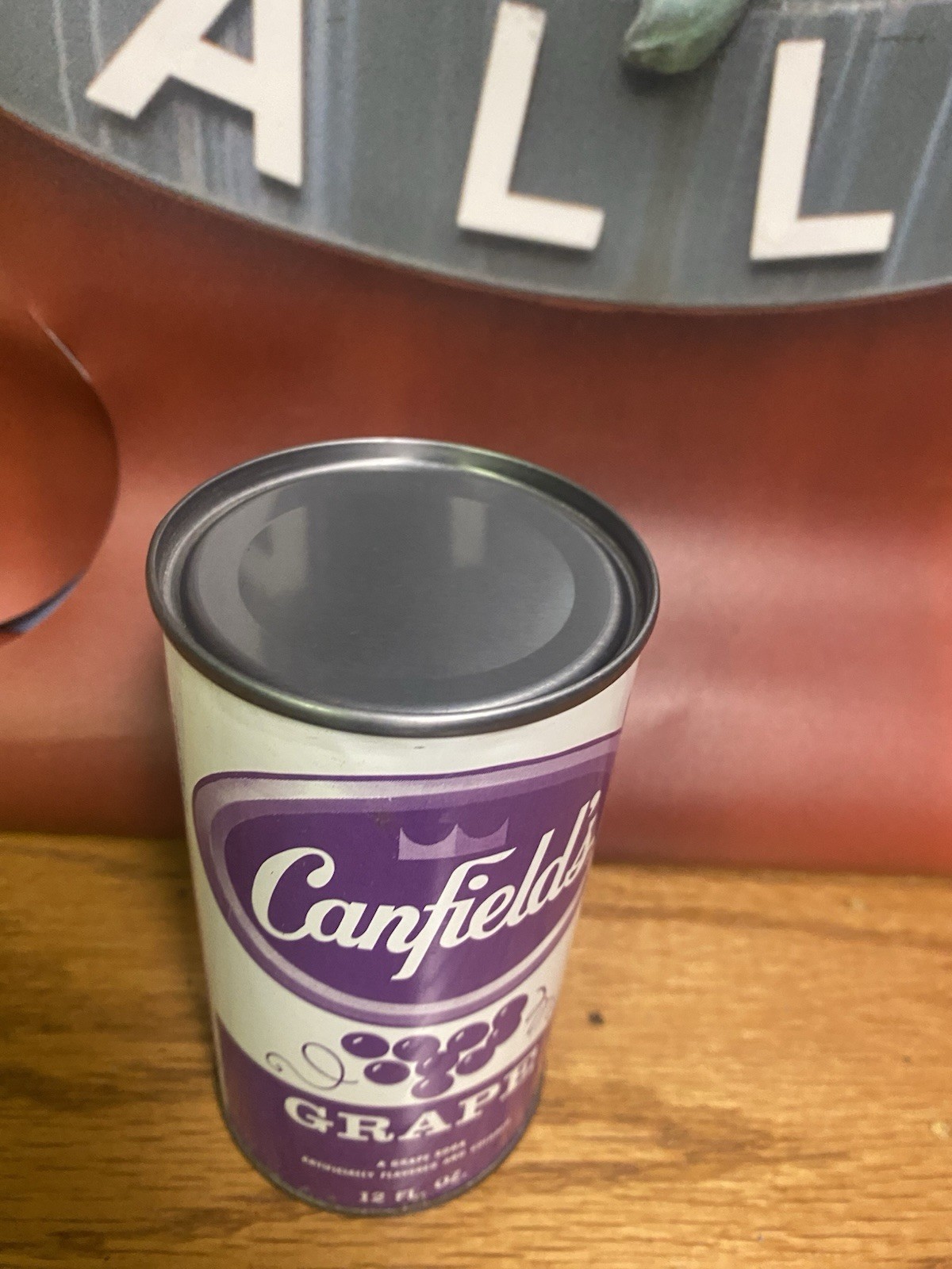 Canfields Grape Flat Top Can Old Vintage Soda Can Chicago IL