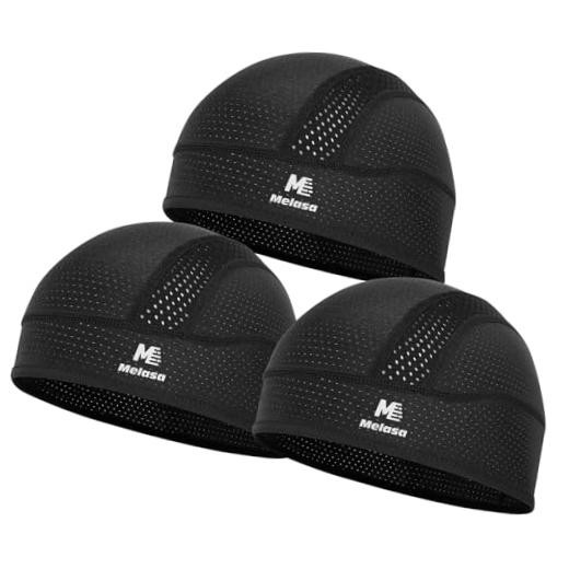 3Pcs Cooling Skull Cap for Men – Breathable Mesh Sweat Black+black+black
