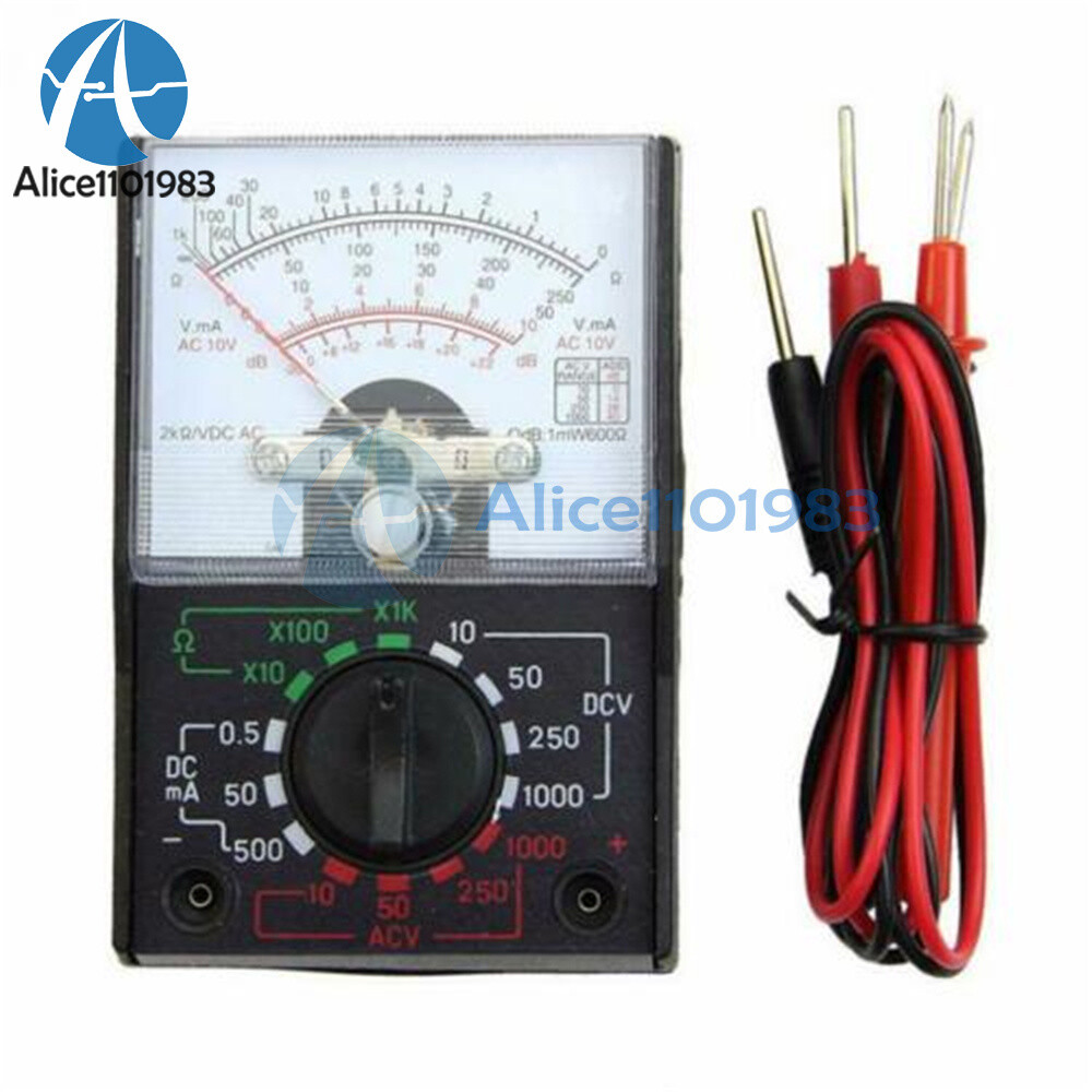 Voltmeter Ammeter Ohmmeter Analog Multimeter Tester Meter Volt AC DC 1000V/500mA
