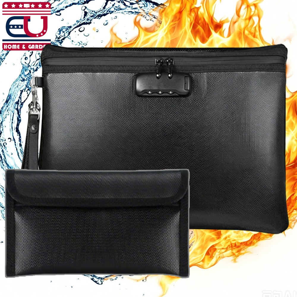 Fireproof Money Bags Waterproof Document Cash Envelope Safe Storage Pouch Case