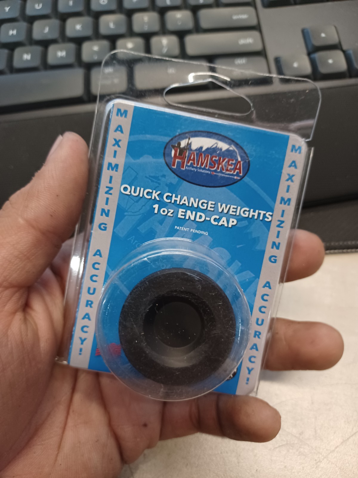 Hamskea Archery Solutions Stabilizer Quick Change  1oz End-Cap Black 411301
