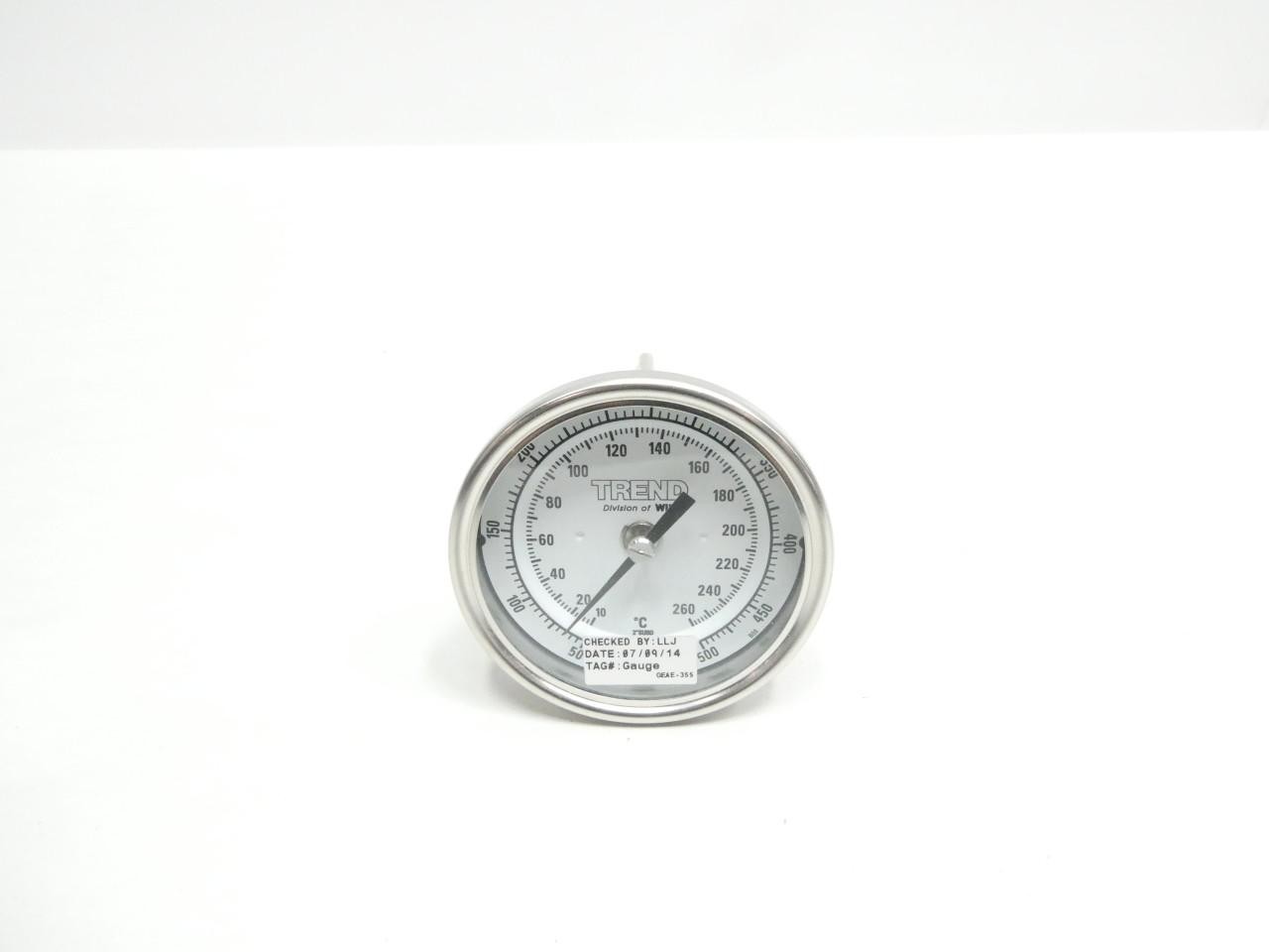 Trend 30060A010G4 TI.30 Bimetal Thermometer 3in 1/2in Npt 6in 50-500f