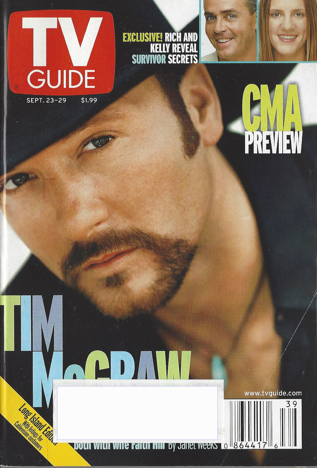 2000 TV Guide CMA Preview Tim McGraw Sept. 23-29