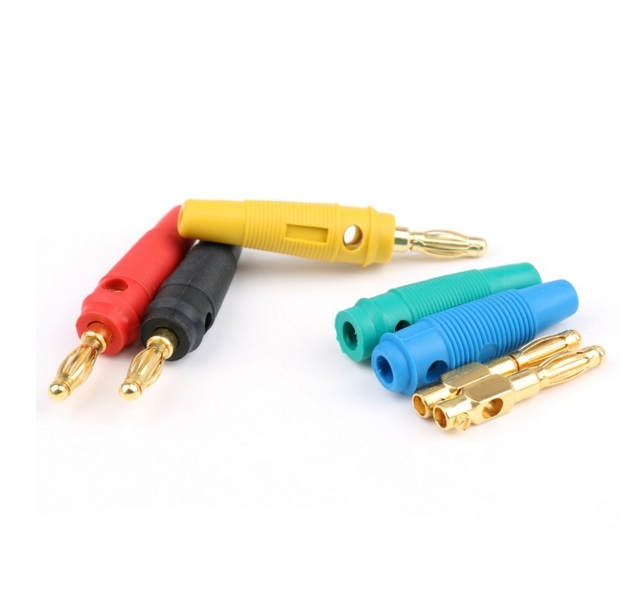 5 Pcs Gold Plated 4mm Banana Plug Screw To Binding Post Test Probes Adapter M87