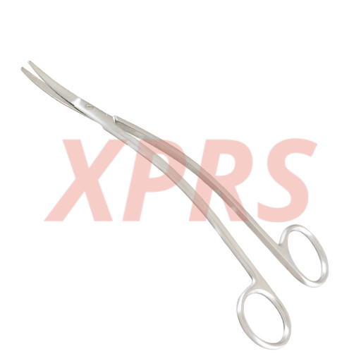 Miller Rectal Scissors, 6.75", Double Curved, Delicate, Serrated, Blunt, Premium