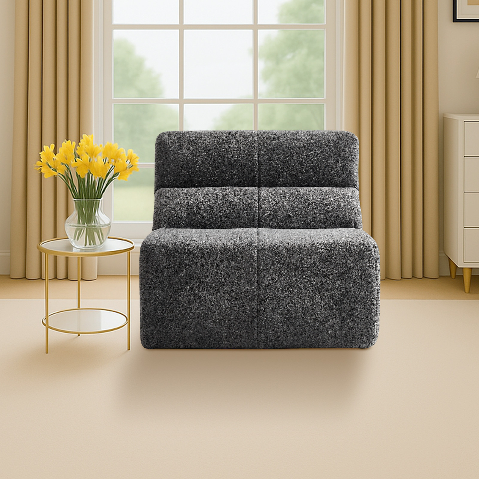 Luxury Cloud-Soft Velvet Single Sofa Chair,Soft compress Sofa Perfect for Livi