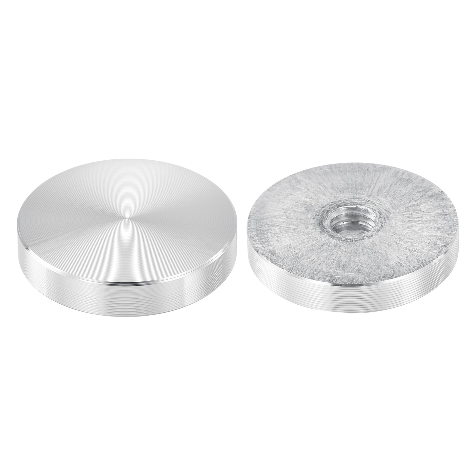 M10 Thread 40mm Diameter Round Shape Aluminum Disc Hardware 2pcs, Silver