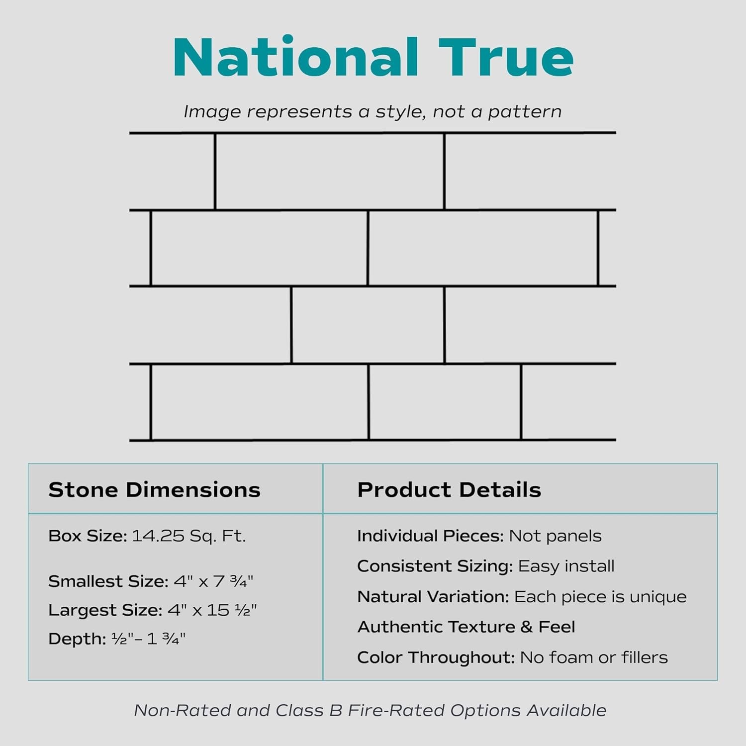 National True Non-Rated Flat Stone Veneer Phantom Shadow (14.25 sq. ft. per Box)