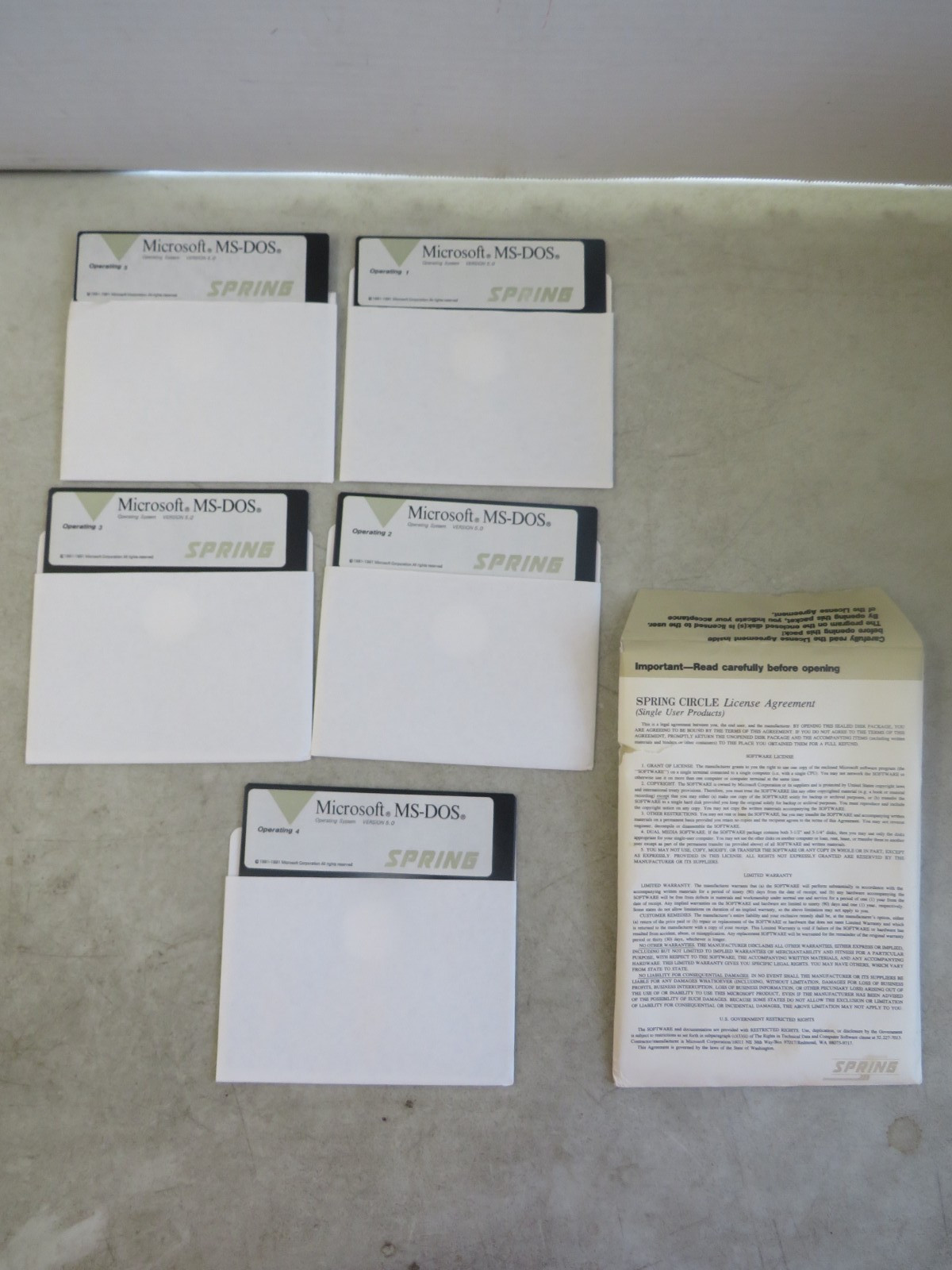 Microsoft MS-Dos 5 Operating System 5.25” Discs Vintage Software