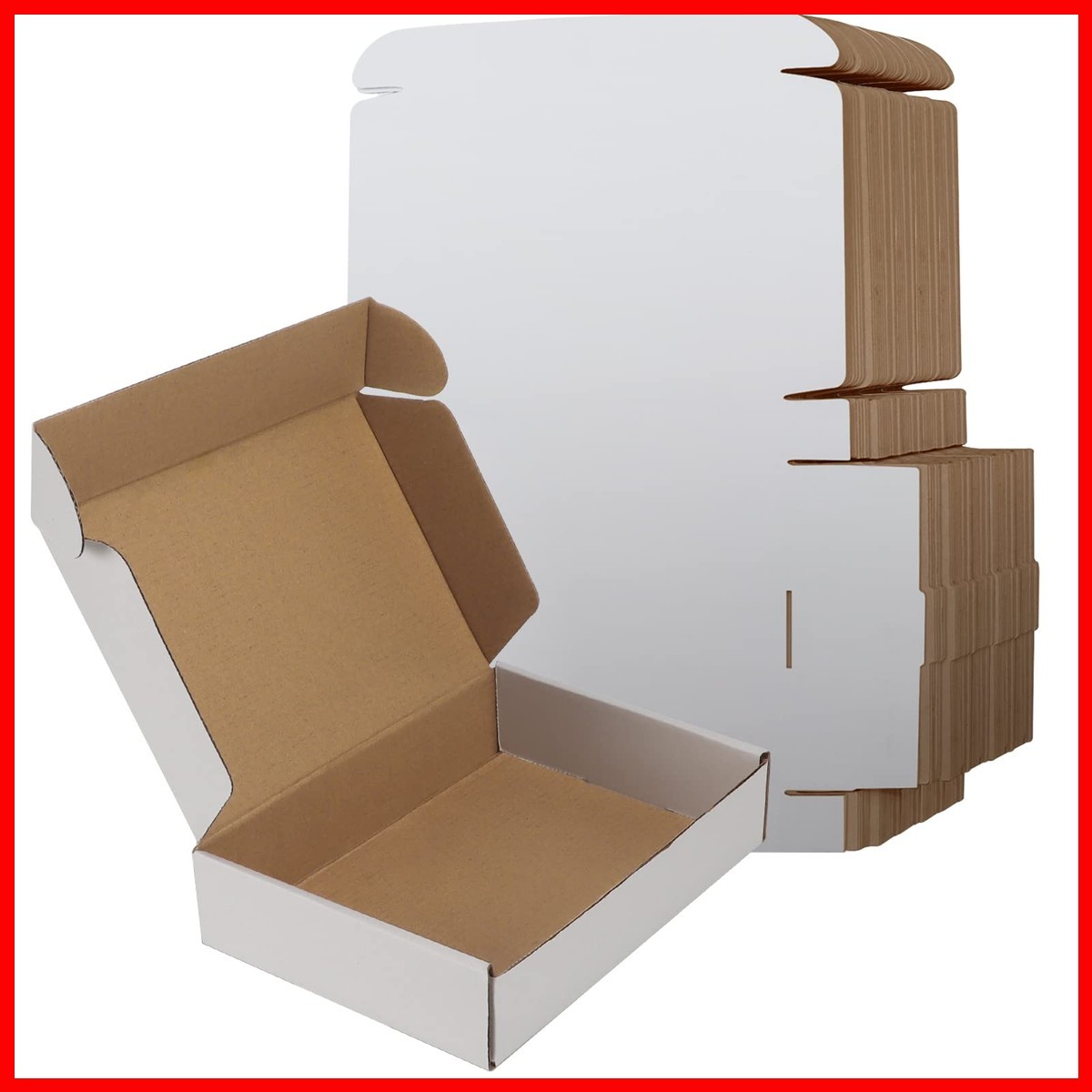 Rlavbl 9X6X2 Boxes Set Of 50 White Small Corrugated Cardboard Mailer At220813