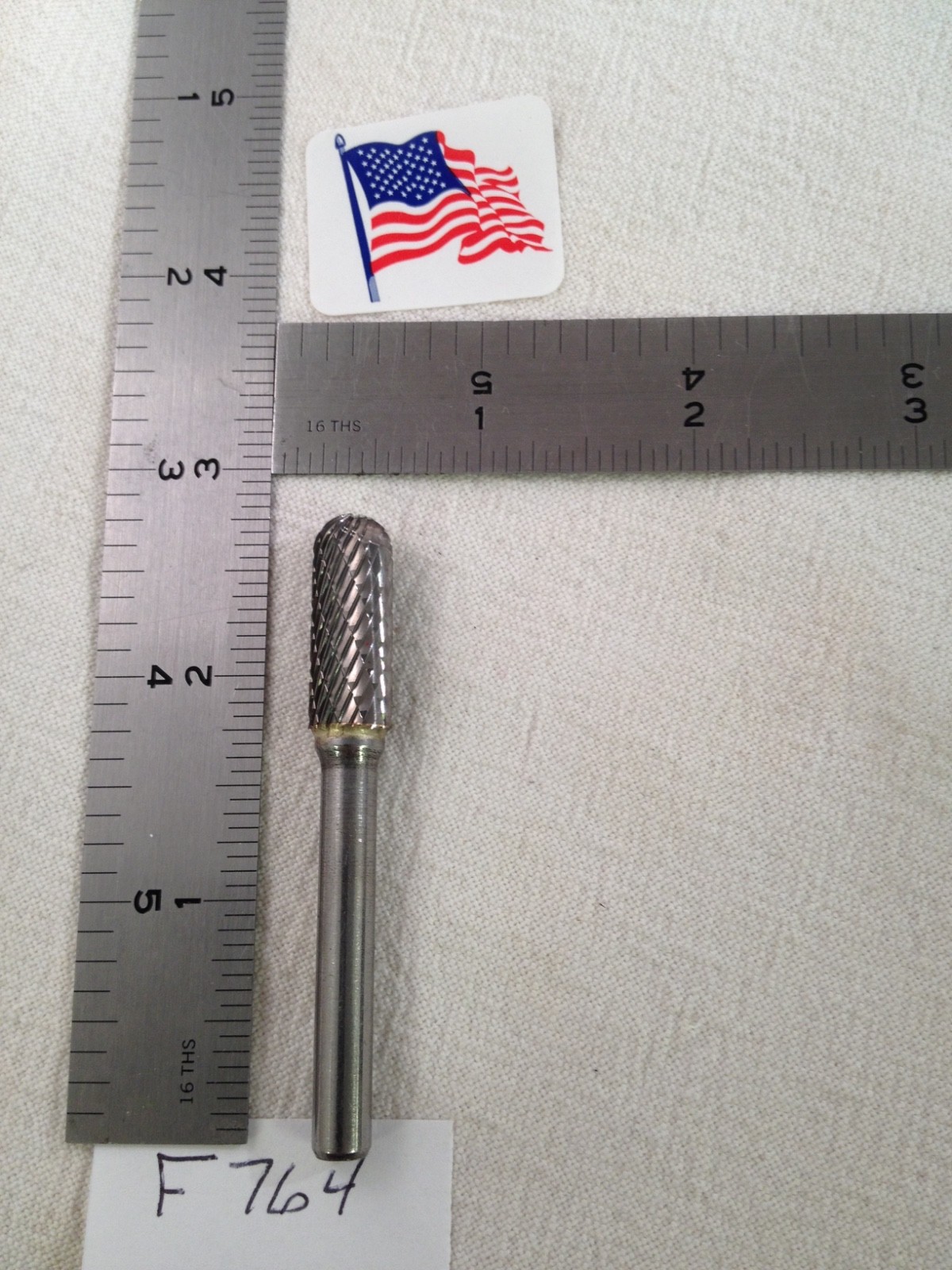 NEW FALCON / SGS 1/4" SH. CARBIDE BURR SC-3 DOUBLE CUT 1" loc RADIUS END (F764)