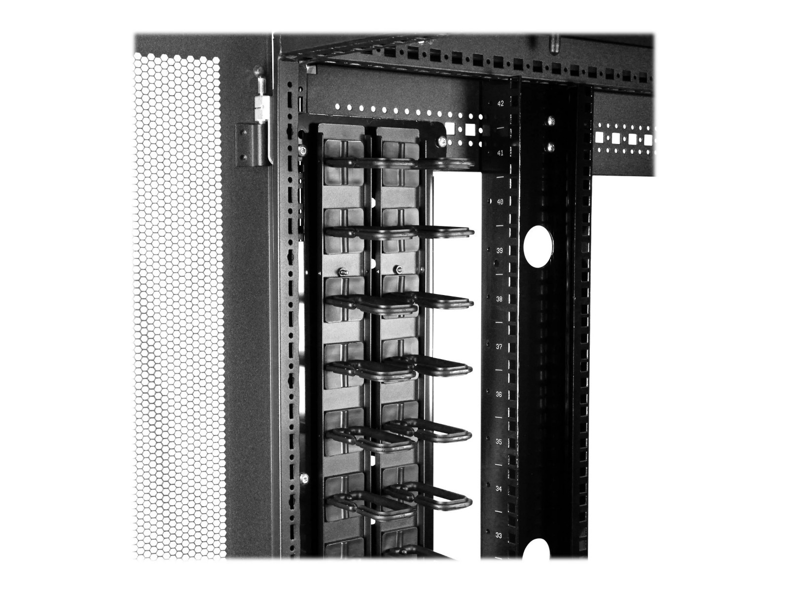 StarTech CMVER40UD Vertical Server Cable Organizer with D-Ring Hooks Rack Cord
