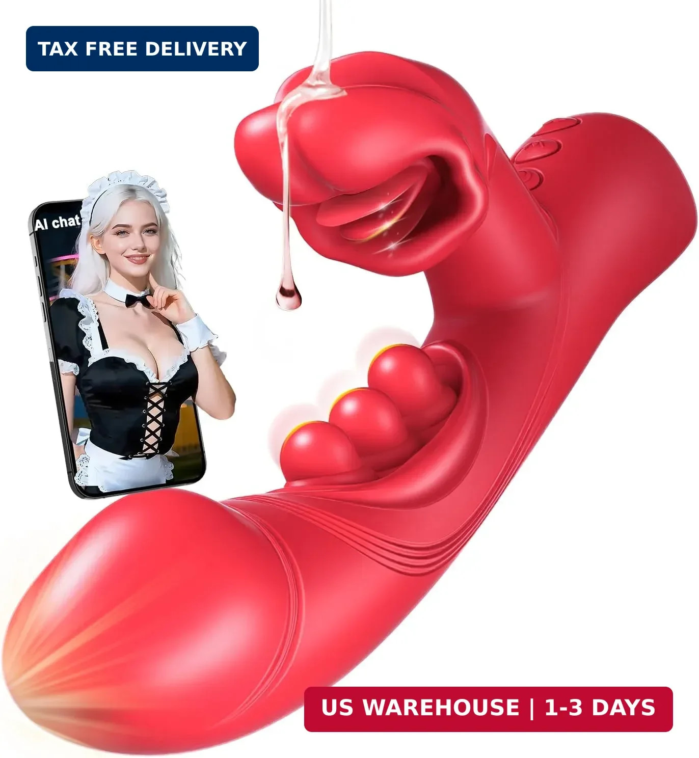 Dildo G Spot Vibrator Wand APP Remote Control Couples Sex Toys Women, 9 Tapping