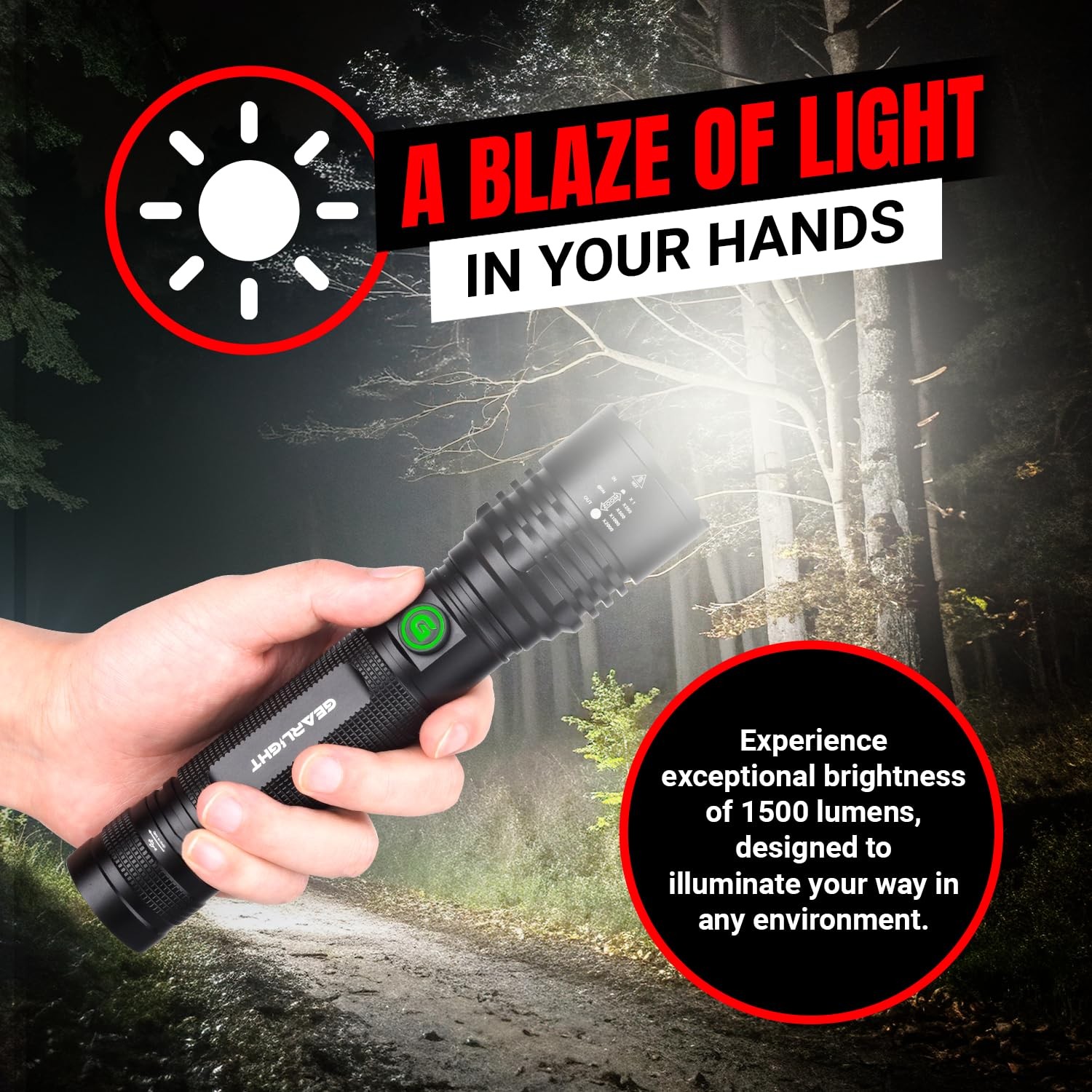 Gearlight S2000 Led Rechargeable Flashlight - Powerful Mid-Size
