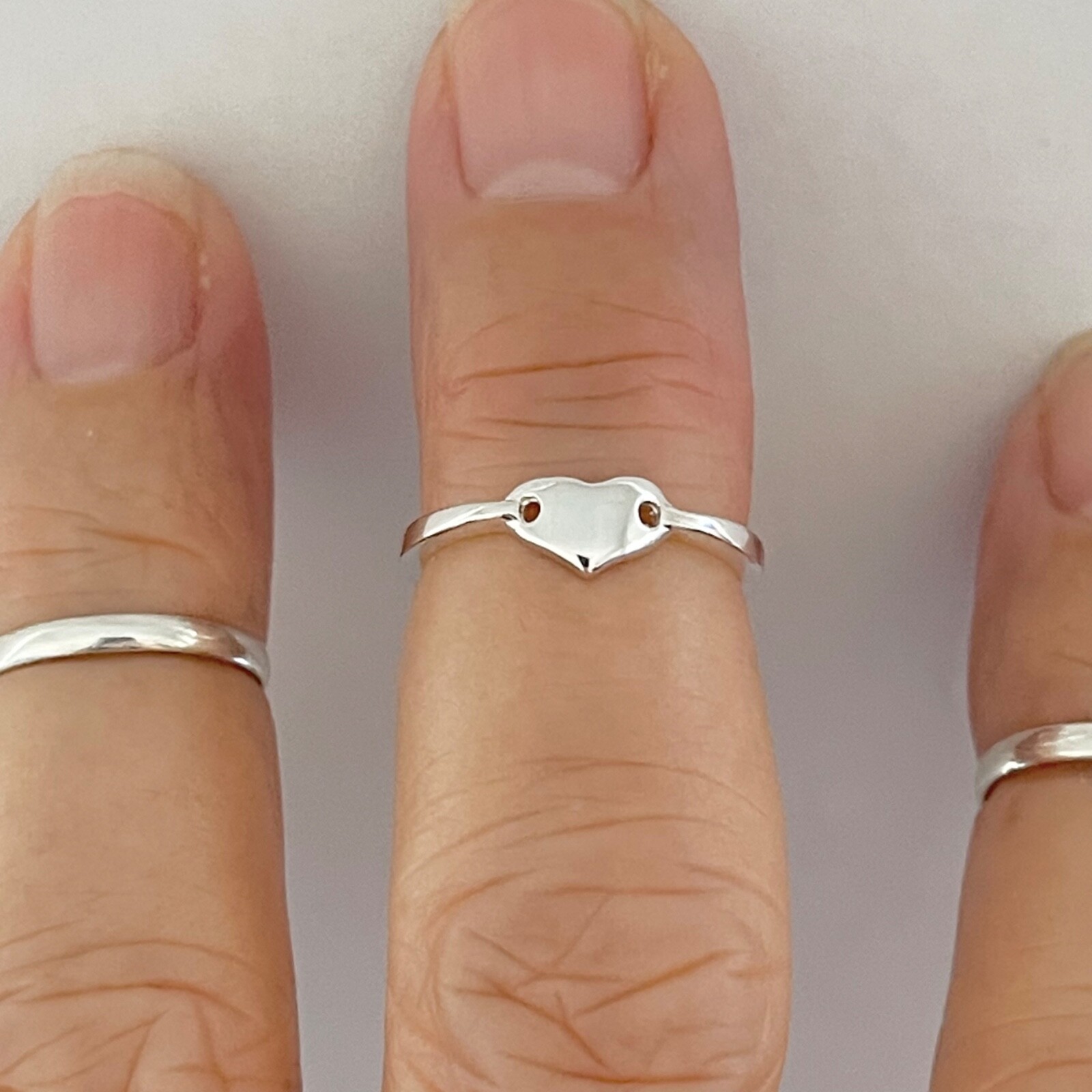Sterling Silver Solid Heart Toe Ring, Adjustable Ring, Silver Ring, Heart Ring