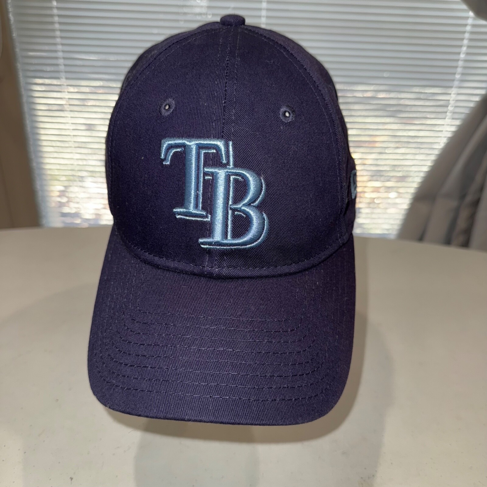 TB Front PINK on Back Lite Blue Navy Hat Cap New Era cotton MLB Women’s Snapback