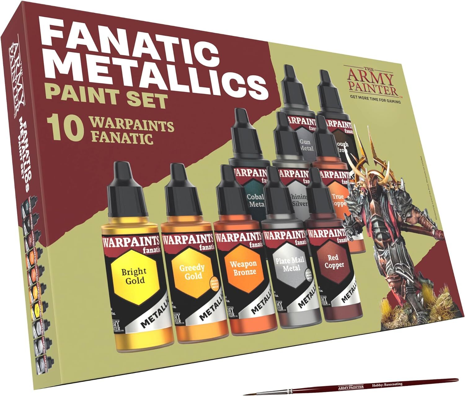 The Army Painter 0.06 Fl Oz (Pack of 10), Fanatic Metallics Paint Set Combo